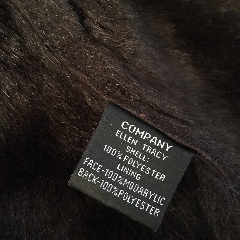 ELLEN TRACY Brown Faux-fur Coat - Picture 6 of 8